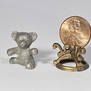 5 For $25 Tiny Pewter Teddy Polished Vintage